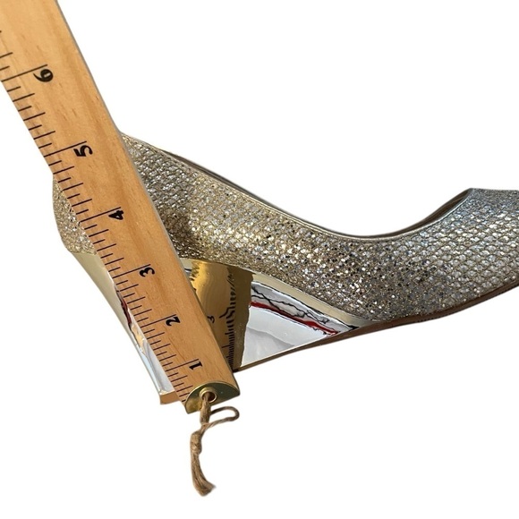 Le Chateau Silver Glitz Open Toe Wedge Heel Shoes- Size 9 - Picture 7 of 10